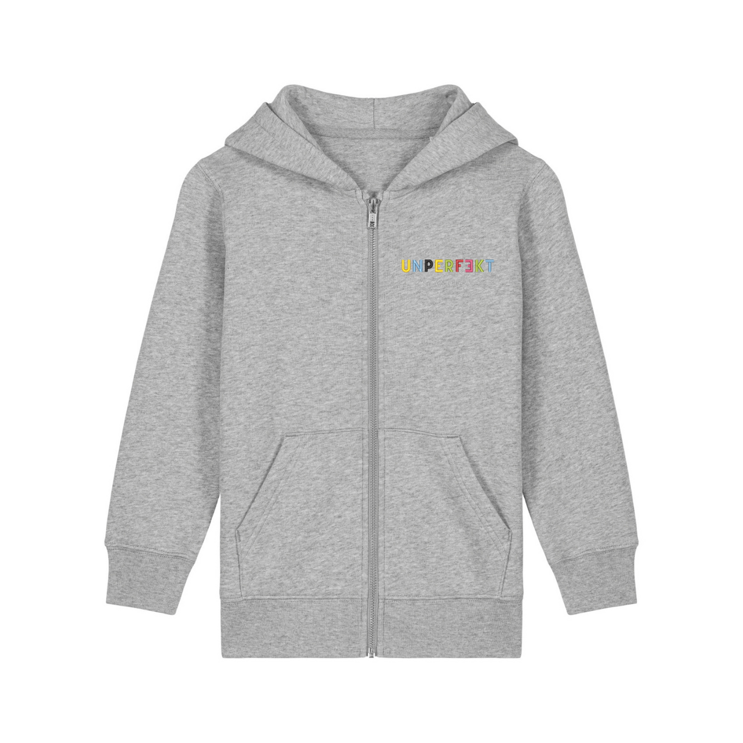 100% Organic unisex Kids Zip-Jacke »Unperfekt ist bunt« hochwertig bestickt