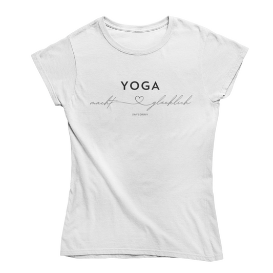 Slim-Fit organic Damen Shirt »Yoga macht glücklich«