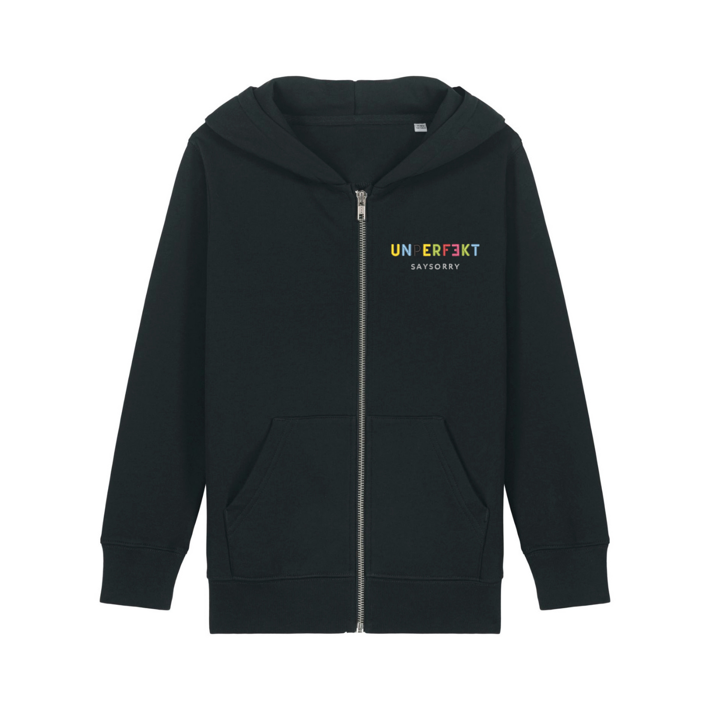 100% Organic unisex Kids Zip-Jacke »Unperfekt ist bunt« hochwertig bestickt