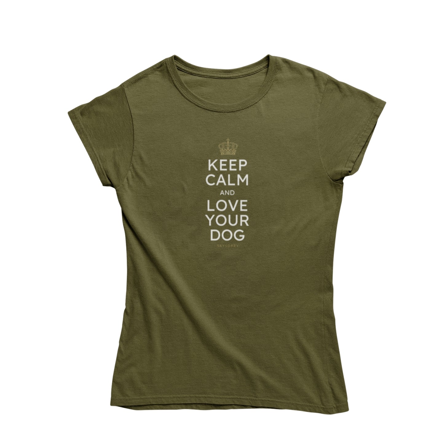 Slim-Fit organic Damen Shirt »Keep calm and love your dog«