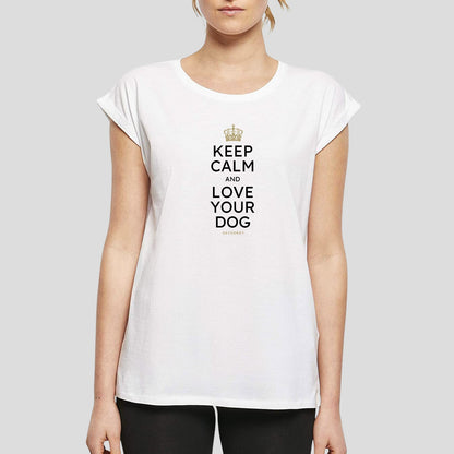 Organic Alle-Größen-Shirt weiss »Keep calm and love your dog«