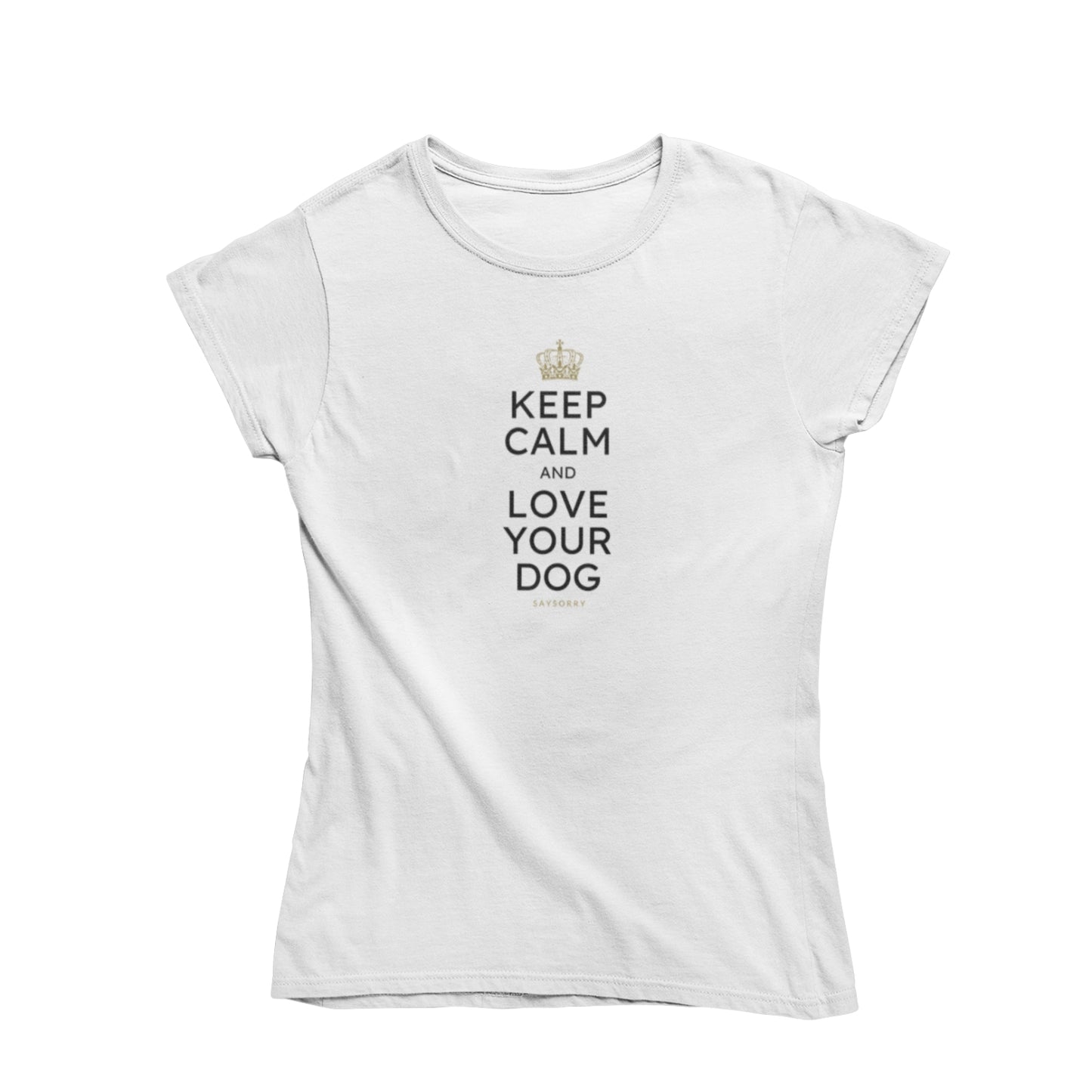 Slim-Fit organic Damen Shirt »Keep calm and love your dog«