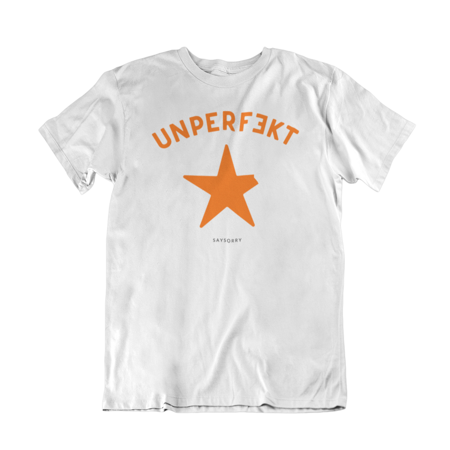 100% Organic Herren Shirt »Unperfekt Orange« vorne bedruckt