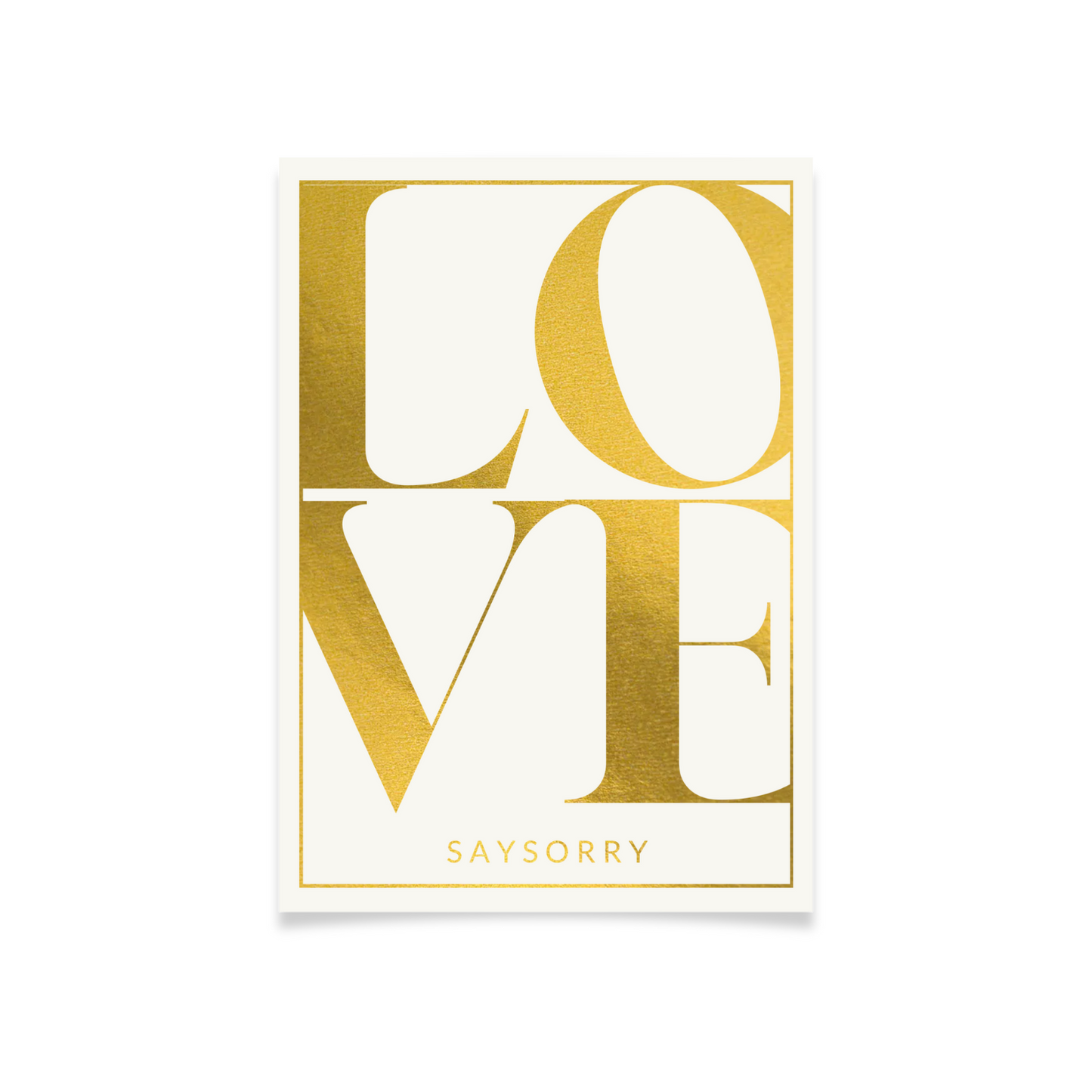 Edle Postkarte in Gold gedruckt »Love«