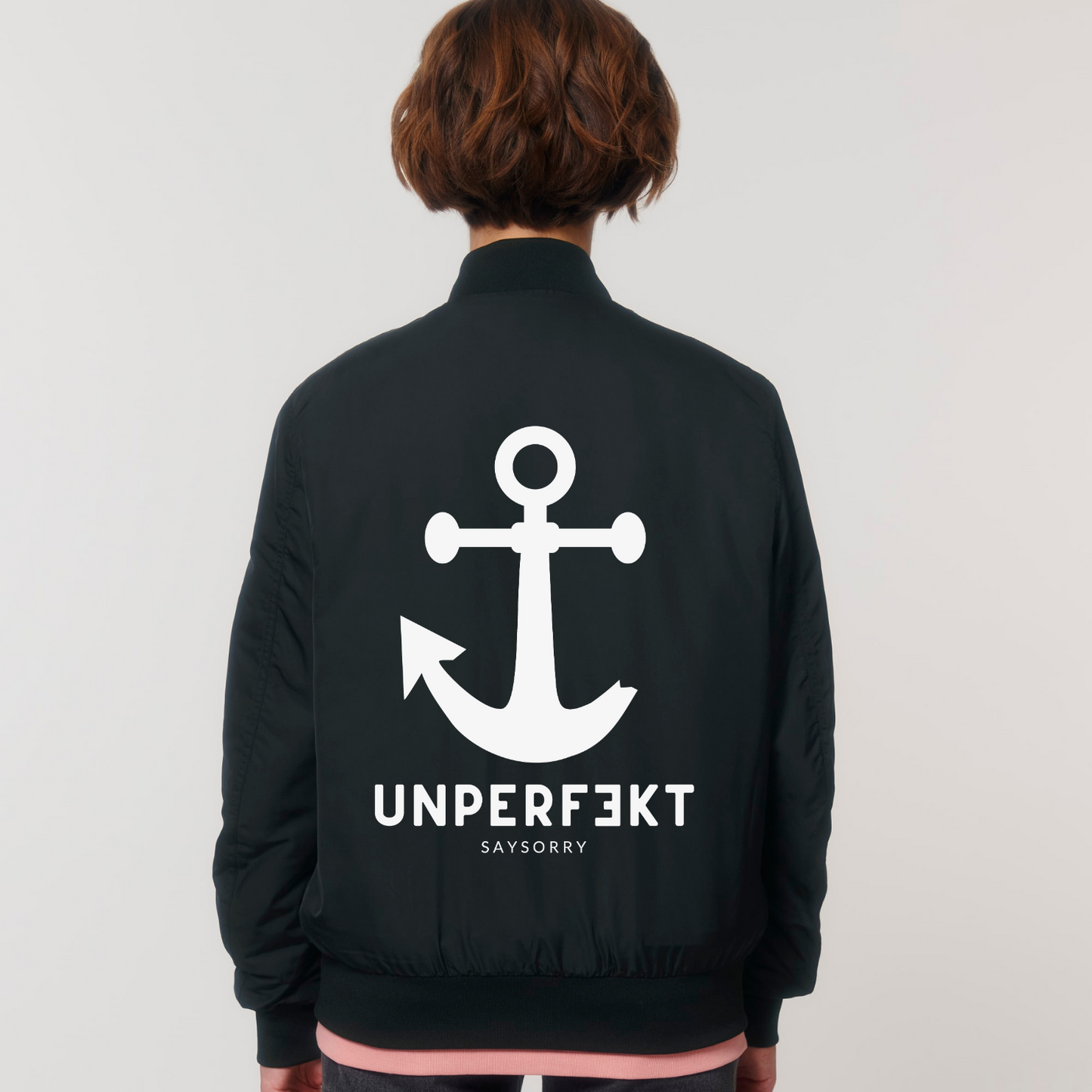 Unisex Jacke »Unperfekt mit Anker« hochwertig bestickt und bedruckt