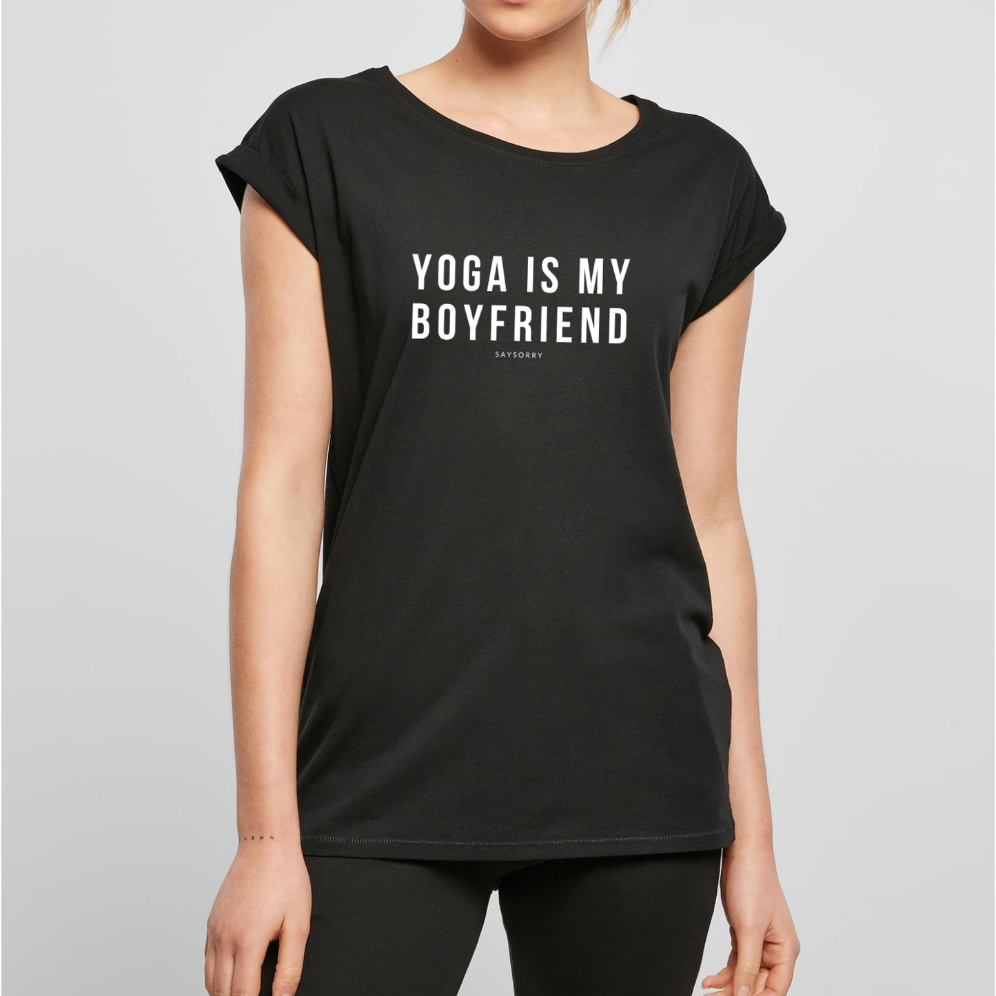 Organic Alle-Größen-Shirt »Yoga is my Boyfriend«