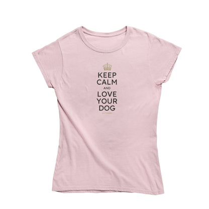 Slim-Fit organic Damen Shirt »Keep calm and love your dog«