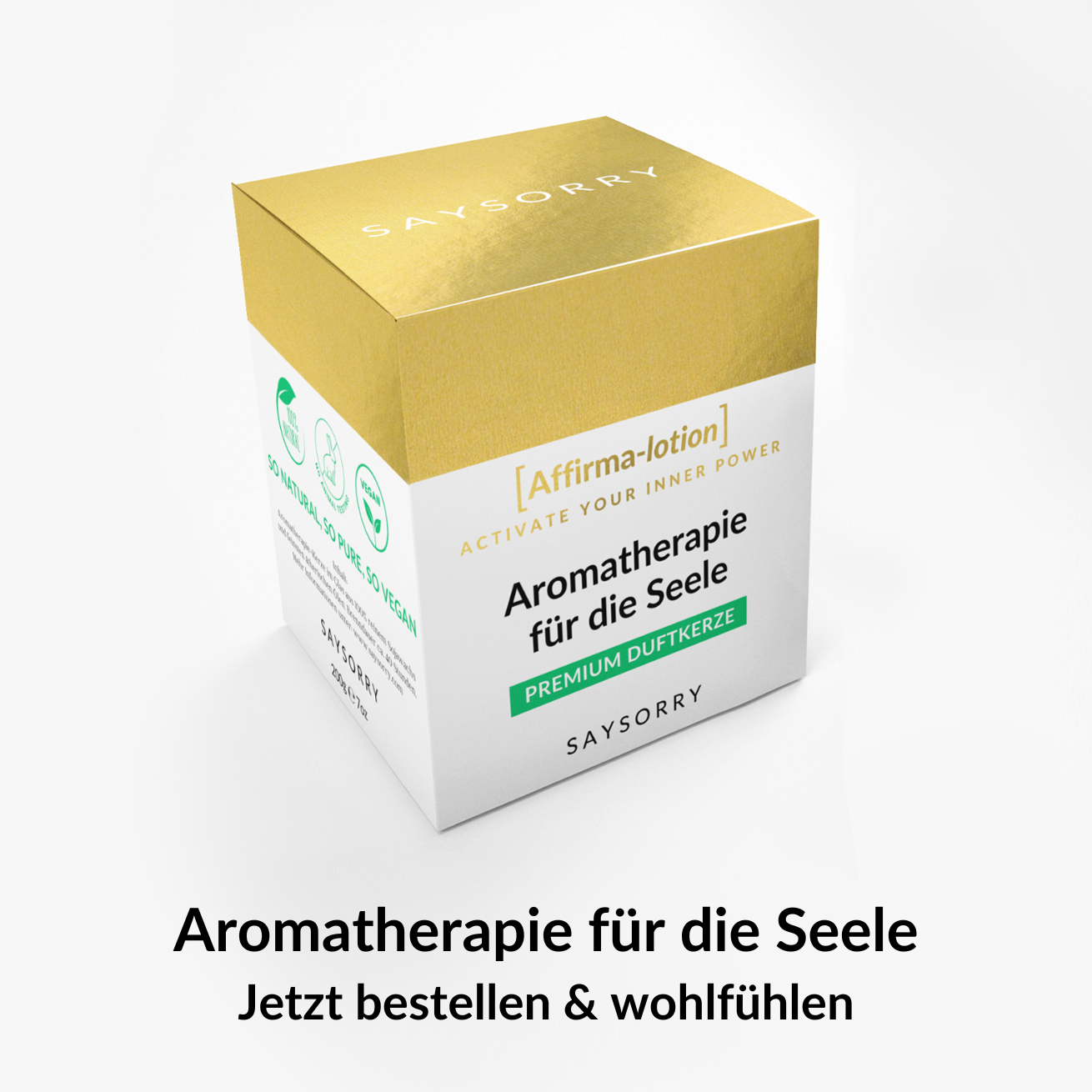 Aromatherapie Premium-Duftkerze »Ho’oponopono« von Hand gegossen
