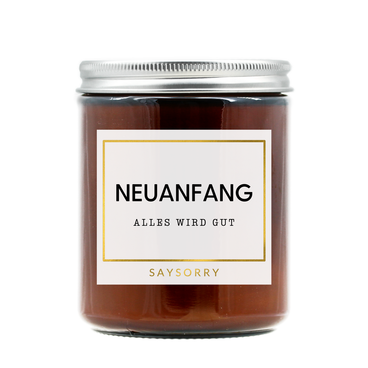 »Neuanfang – alles wird gut« handgegossene Affirmations-Duftkerze in edler Geschenkschachtel