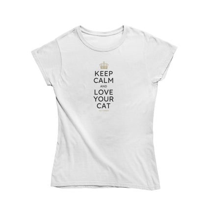 Slim-Fit organic Damen Shirt »Keep calm and love your cat«