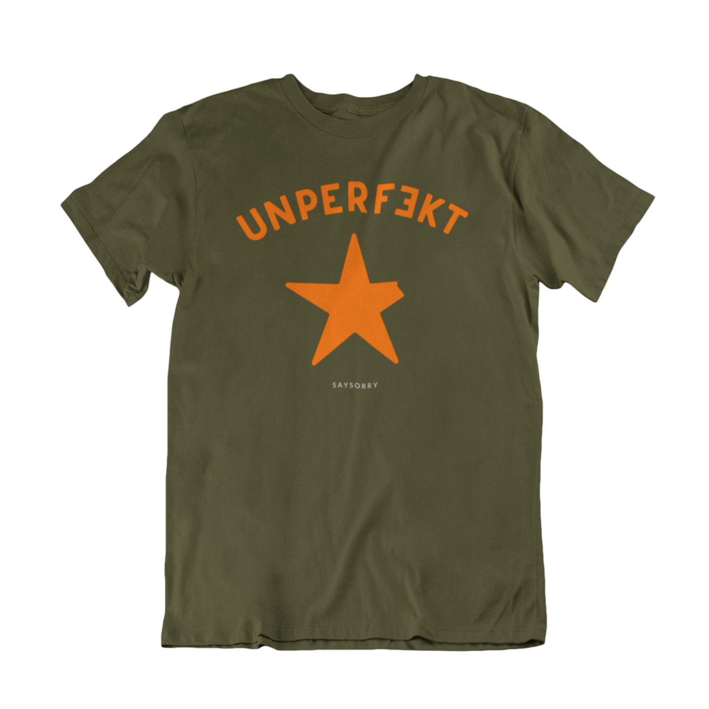 100% Organic Herren Shirt »Unperfekt Orange« vorne bedruckt