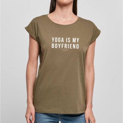 Organic Alle-Größen-Shirt »Yoga is my Boyfriend«