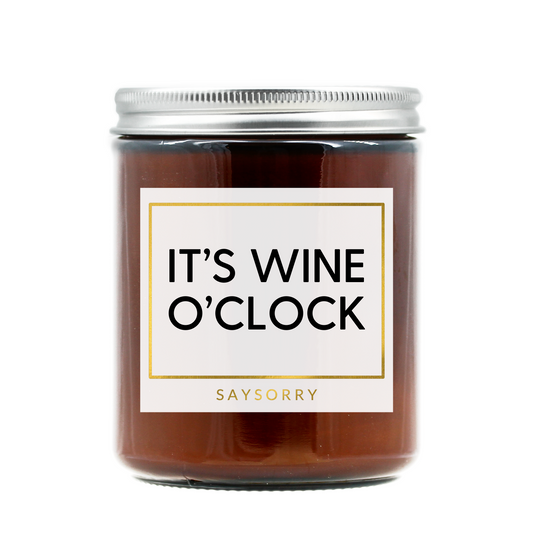 »It’s Wine o’Clock« handgegossene Affirmations-Duftkerze in Premium-Qualität