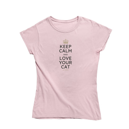 Slim-Fit organic Damen Shirt »Keep calm and love your cat«