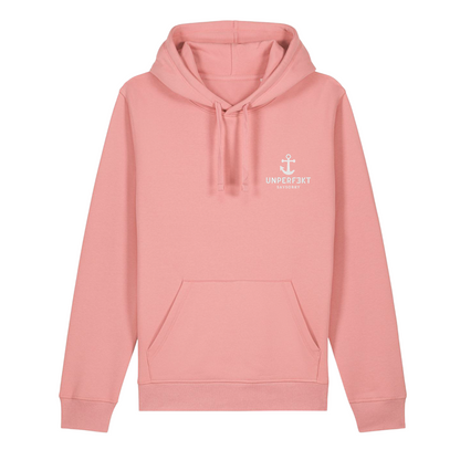 Organic Unisex Hoodie »unperfekt mit Anker« vorne bestickt & hinten bedruckt