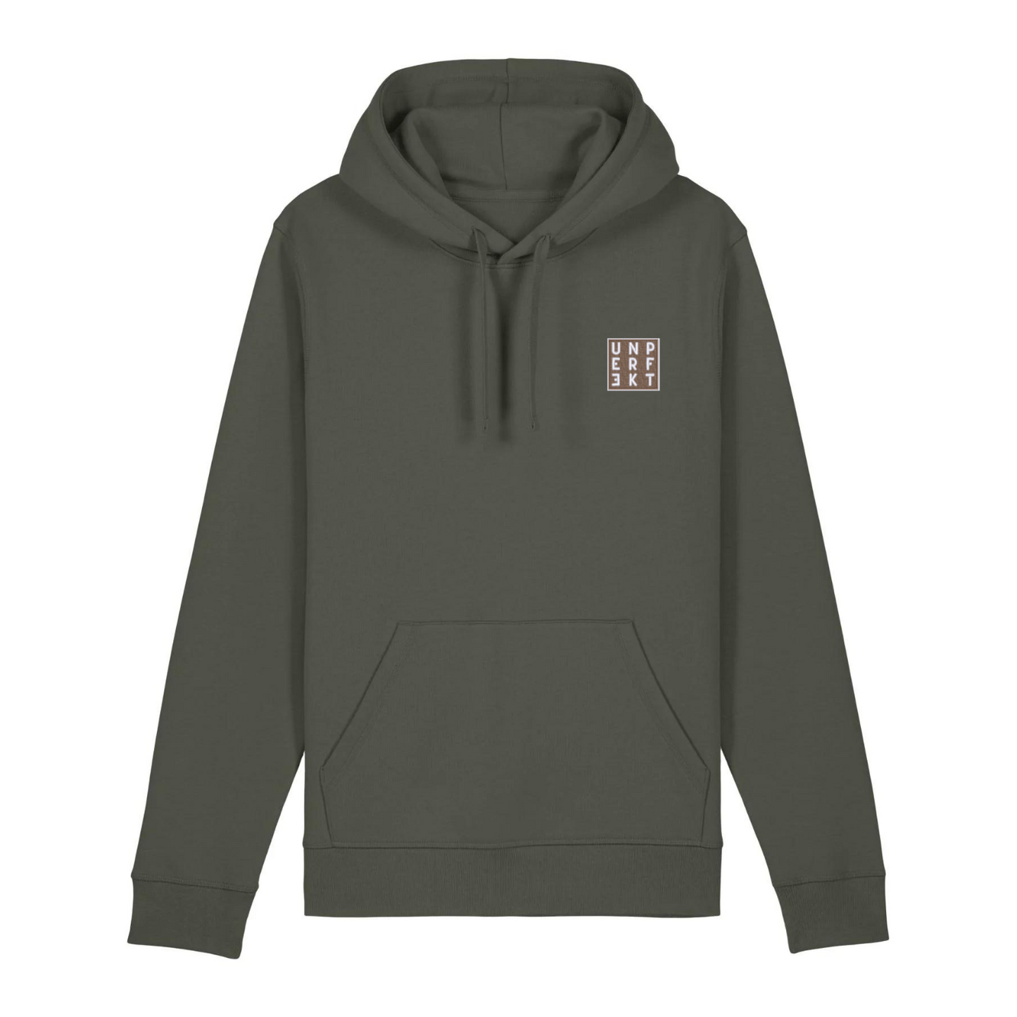 100% Organic unisex Hoodie in tollen Farben »Dezent Unperfekt« hochwertig bestickt