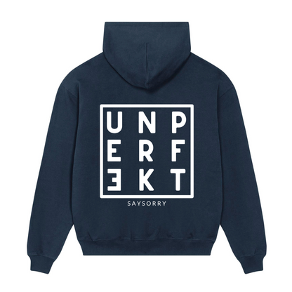 Premium Oversize Hoodie 100% Organic Unisex »UNPERFEKT im Quadrat«