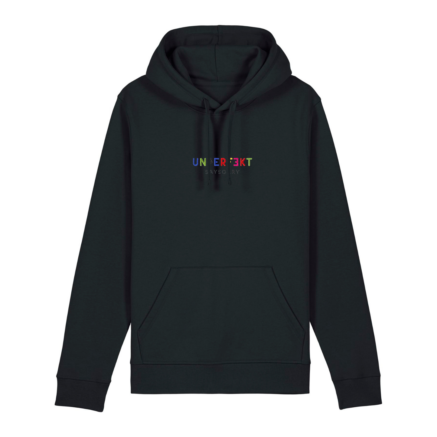 100% Organic unisex Hoodie »Unperfekt ist bunt« 6-farbig bestickt