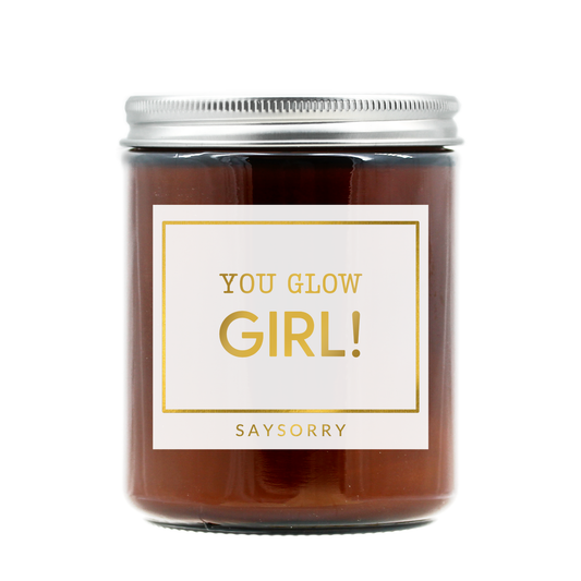 »You glow, Girl!« handgegossene Affirmations-Duftkerze in edler Geschenkschachtel