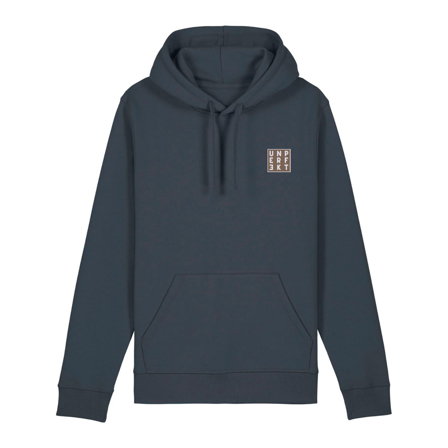 100% Organic unisex Hoodie in tollen Farben »Dezent Unperfekt« hochwertig bestickt