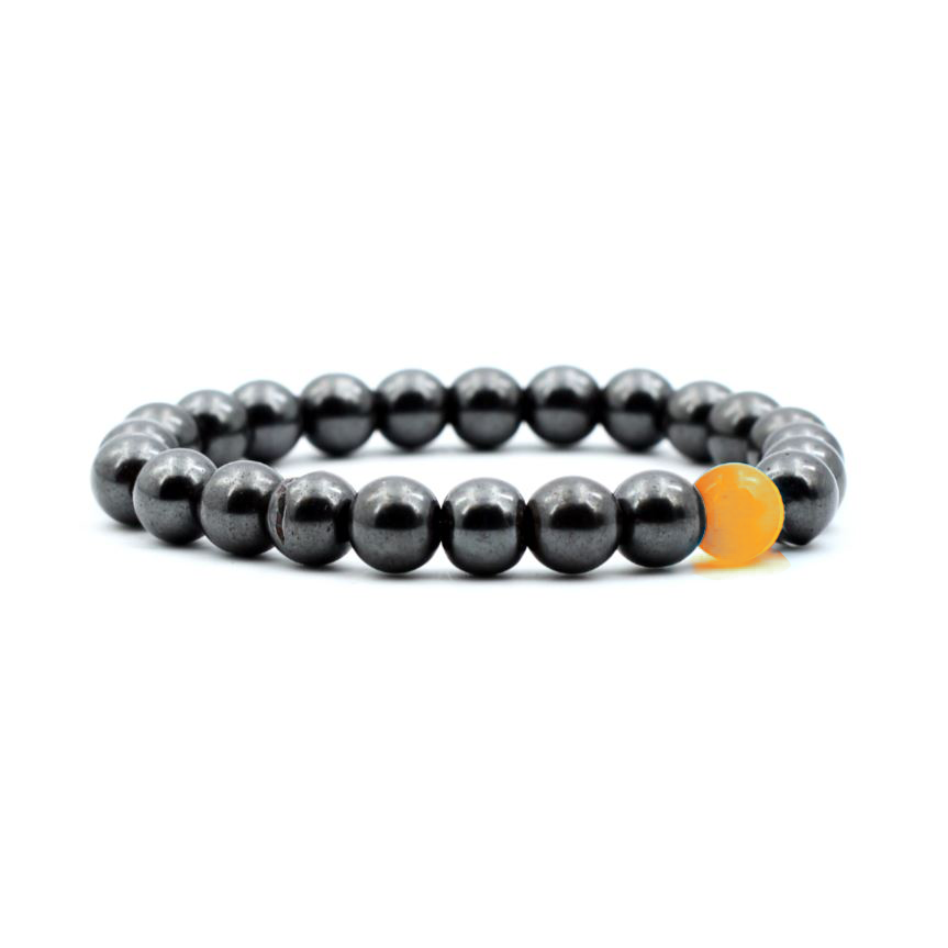 »Menopause« enganliegendes Armband aus echtem Onyx und Sonnenperle