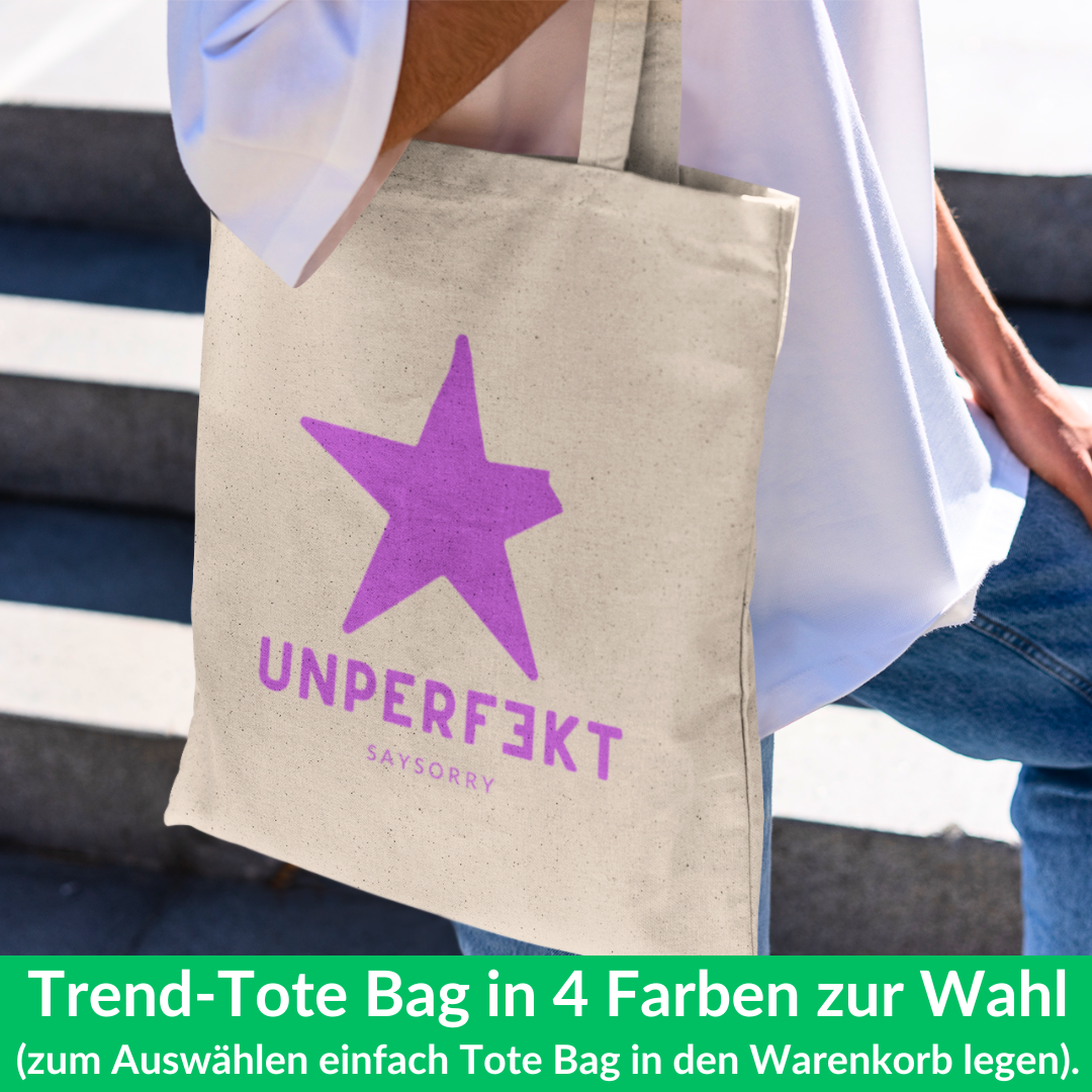 Bundle: Unisex Hoodie »unperfekt mit Stern« inkl. Tote Bag zur Wahl