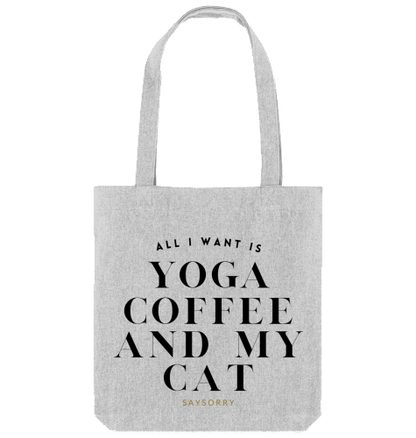 Tote Bag »All I want is Yoga, Coffee and my cat«
