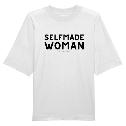 100% organic unisex T-Shirt »Selfmade Woman« Shirt SAYSORRY White XXS 