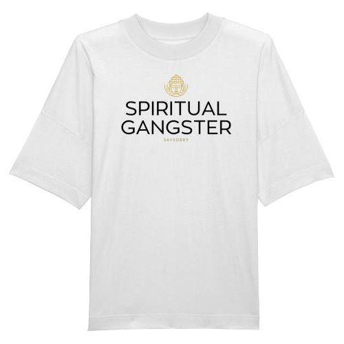 100% organic unisex T-Shirt »Spiritual Gangster« Shirt SAYSORRY White XXS 