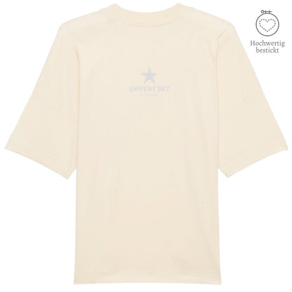 100% organic unisex T-Shirt »unperfekt mit Stern« hochwertig mittig bestickt Shirt SAYSORRY Natural Raw XXS 