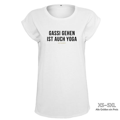 Organic Alle-Größen-Shirt »Gassi gehen ist auch Yoga« Shirt SAYSORRY White XS 