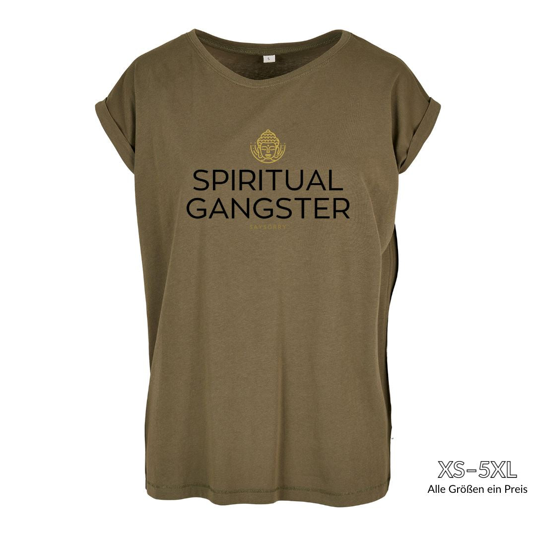 Organic Alle-Größen-Shirt »Spiritual Gangster« Shirt SAYSORRY Olive XS 