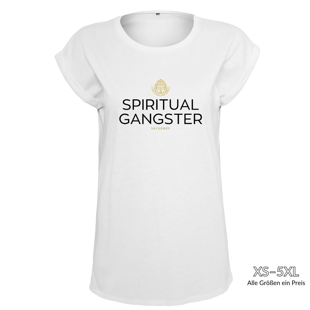 Organic Alle-Größen-Shirt »Spiritual Gangster« Shirt SAYSORRY White XS 