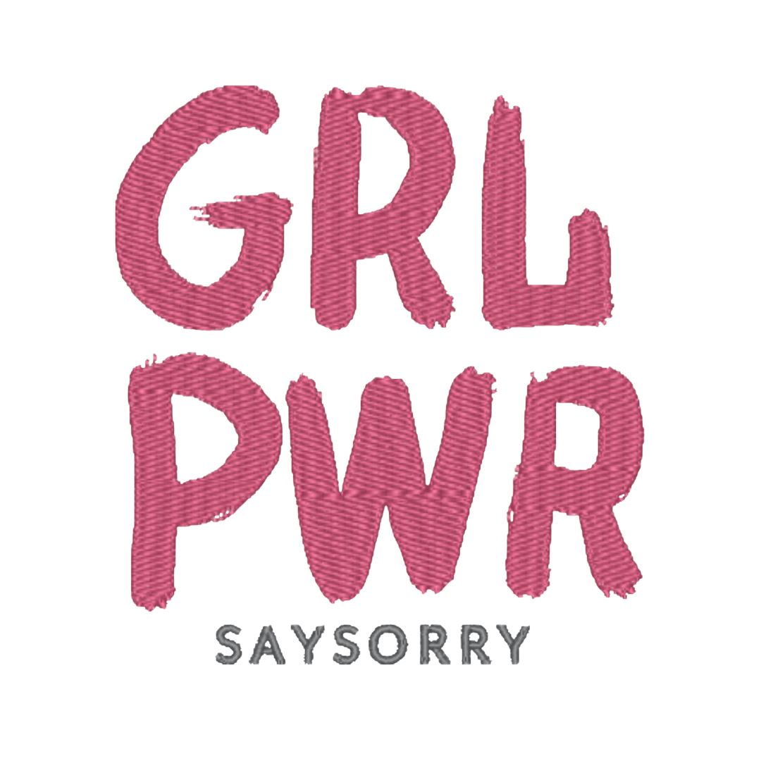 Organic & recycelter Damen Hoodie »GRL PWR« hochwertig bestickt Shirt SAYSORRY 