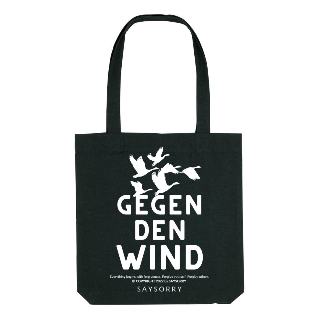 Tote Bag »Gegen den Wind« Shirt SAYSORRY Black OS 