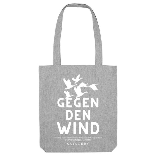 Tote Bag »Gegen den Wind« Shirt SAYSORRY Heather Grey OS 